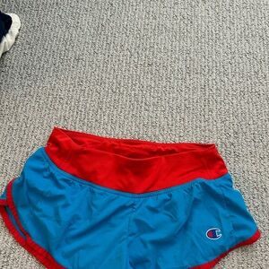 Champion Red and Blue Athletic Shorts